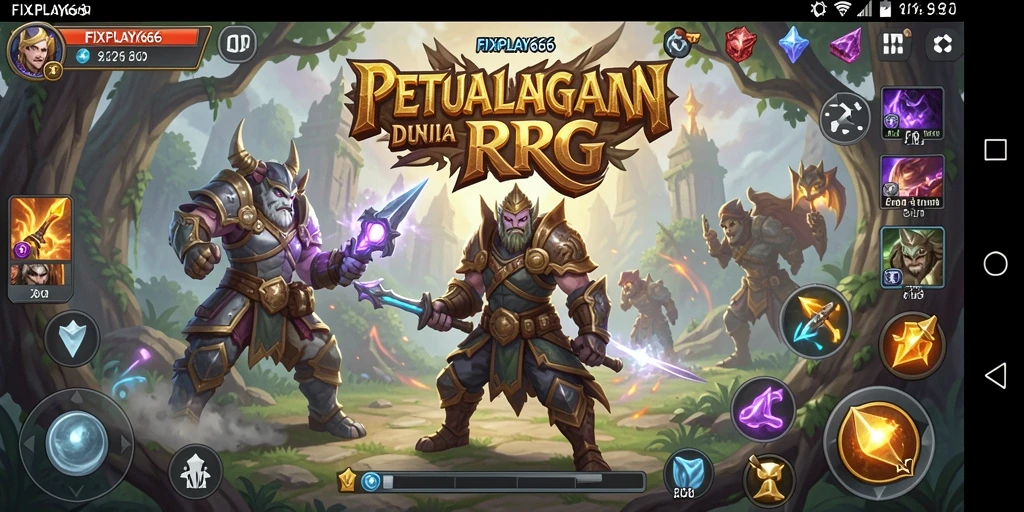 Tangkapan layar gameplay FIXPLAY666 dengan pertarungan epik dan karakter menarik.