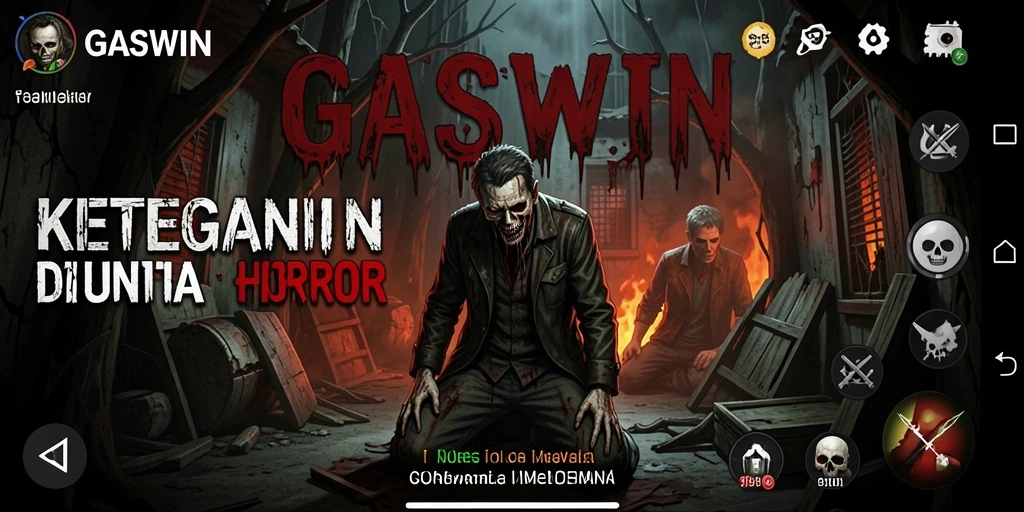 Gameplay GASWIN yang menegangkan dengan suasana horror mendalam.