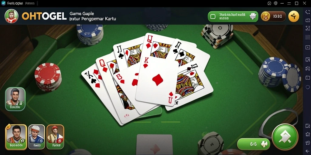 Tampilan gameplay seru OHTOGEL saat bermain Gaple.